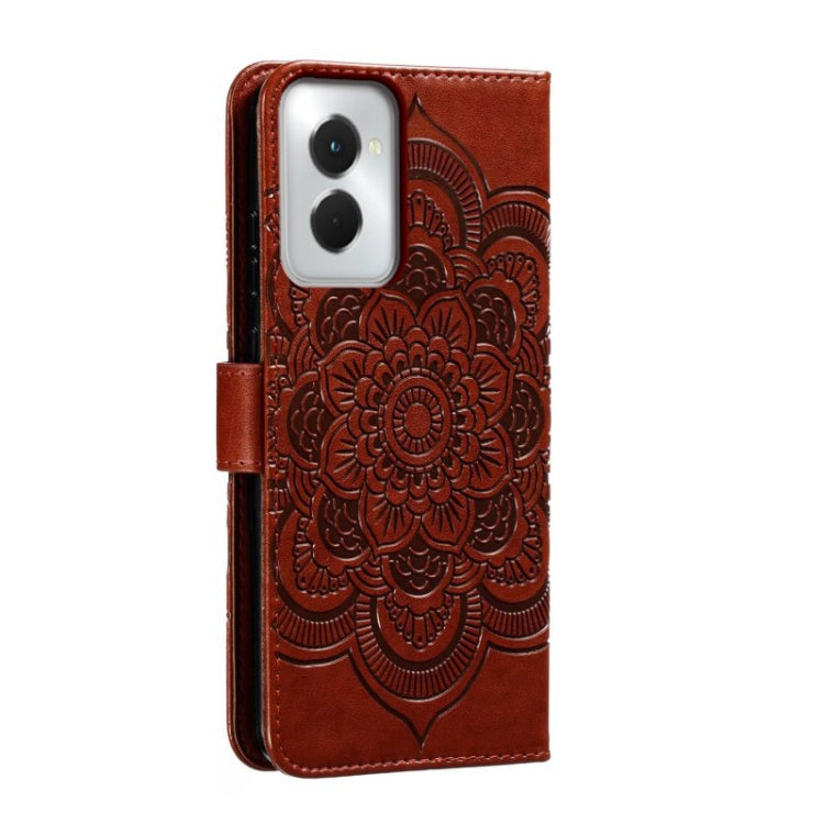 For Motorola Moto G Power 5G 2024 Sun Mandala Embossing Pattern Phone Leather Case(Brown) - Motorola Cases by buy2fix | Online Shopping UK | buy2fix