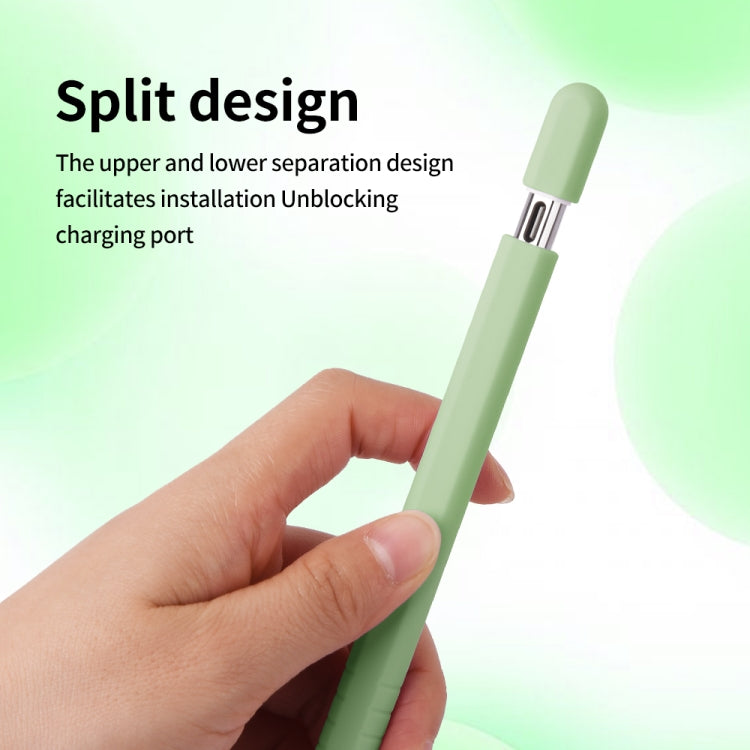 For Apple Pencil (USB-C) Solid Color Silicone Protective Case(Matcha Green) - Pencil Accessories by buy2fix | Online Shopping UK | buy2fix