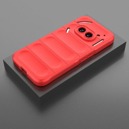 For Nothing Phone 2a Magic Shield TPU + Flannel Phone Case(Red) - More Brand by buy2fix | Online Shopping UK | buy2fix