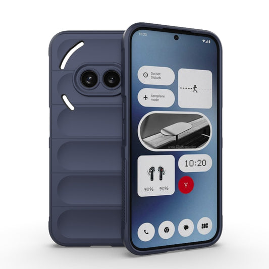 For Nothing Phone 2a Magic Shield TPU + Flannel Phone Case(Dark Blue) - More Brand by buy2fix | Online Shopping UK | buy2fix