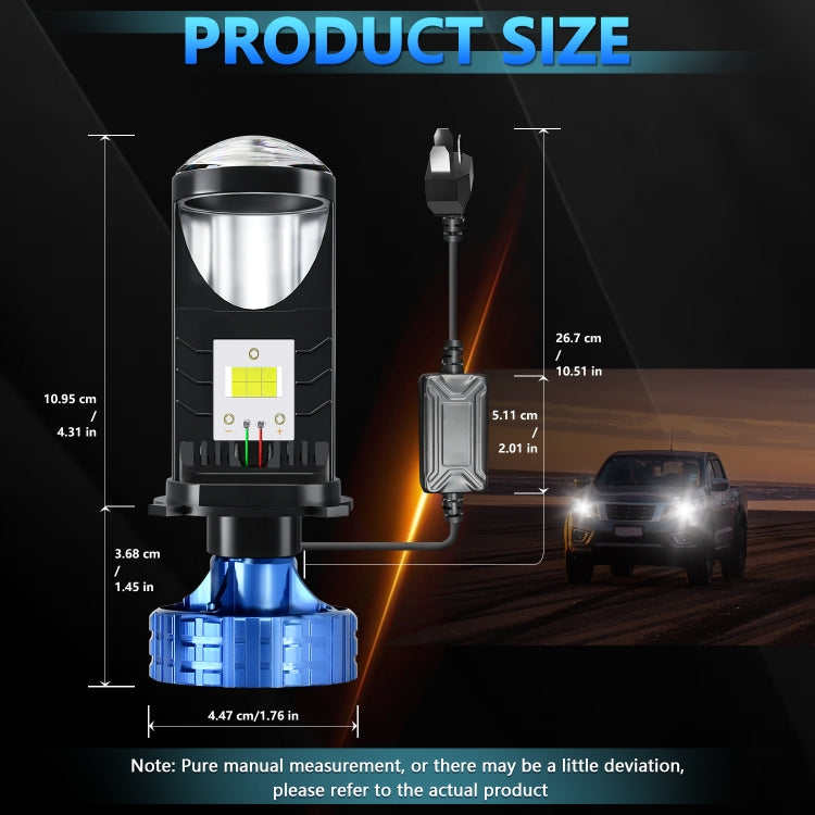 N4 1 Pair H4 Car mini Bifocal LED Lens Headlight(Black) - LED Headlamps by buy2fix | Online Shopping UK | buy2fix