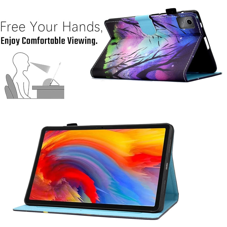 For Lenovo Tab M11 / Xiaoxin Pad 11 2024 Colored Drawing Sewing Pen Slot Leather Tablet Case(Starry Deer) - Lenovo by buy2fix | Online Shopping UK | buy2fix