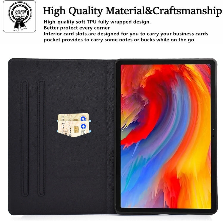 For Lenovo Tab M11 / Xiaoxin Pad 11 2024 Electric Pressed Colored Drawing Smart Leather Tablet Case(Butterfly) - Lenovo by buy2fix | Online Shopping UK | buy2fix