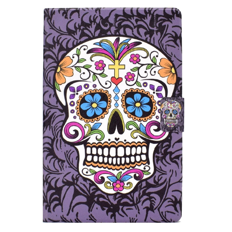 For Lenovo Tab M11 / Xiaoxin Pad 11 2024 Electric Pressed Colored Drawing Smart Leather Tablet Case(Skull) - Lenovo by buy2fix | Online Shopping UK | buy2fix