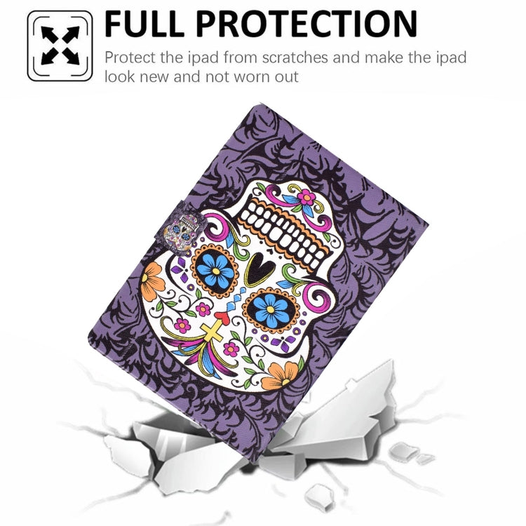 For Lenovo Tab M11 / Xiaoxin Pad 11 2024 Electric Pressed Colored Drawing Smart Leather Tablet Case(Skull) - Lenovo by buy2fix | Online Shopping UK | buy2fix
