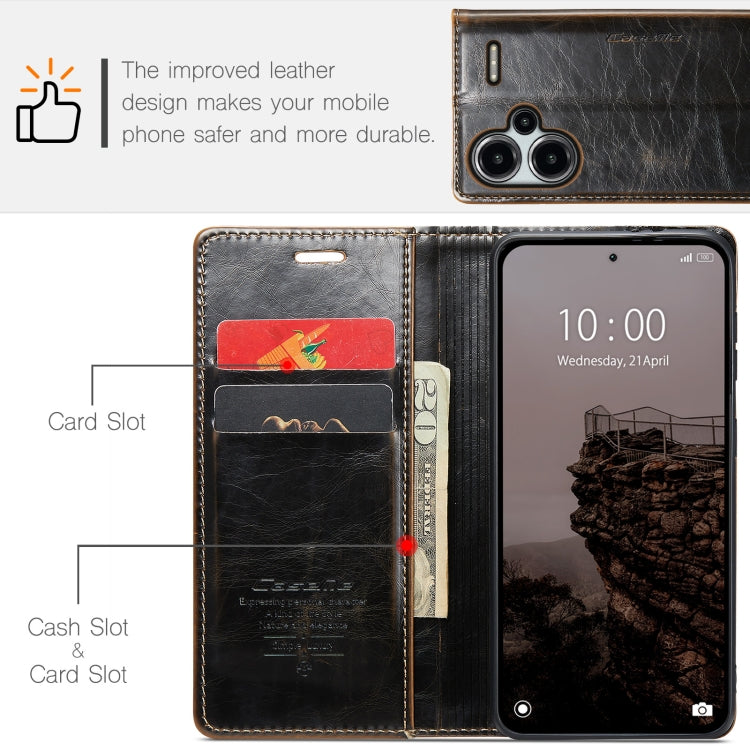 For Xiaomi Redmi Note 13 Pro+ 5G CaseMe 003 Crazy Horse Texture Flip Leather Phone Case(Coffee) - Xiaomi Cases by CaseMe | Online Shopping UK | buy2fix