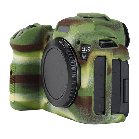 For Canon EOS R6 Mark II Litchi Texture Soft Silicone Protective Case(Camouflage) - Protective Case by buy2fix | Online Shopping UK | buy2fix