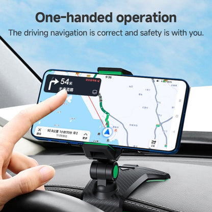 Car Dashboard Anti-slip Buckle Type Phone Holder with number plate(Black Green) - Car Holders by buy2fix | Online Shopping UK | buy2fix