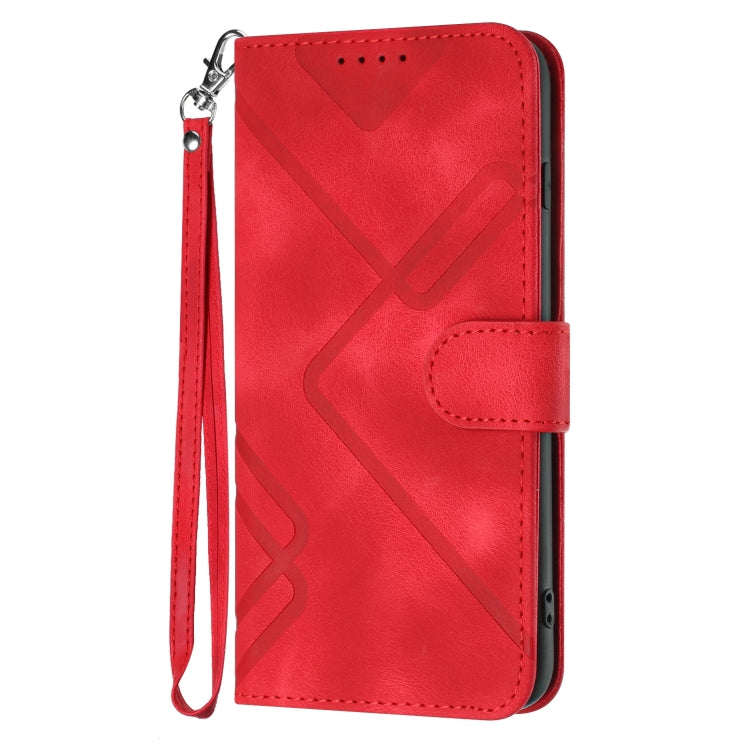 For vivo Y20a/Y20g/Y12a Line Pattern Skin Feel Leather Phone Case(Red) - vivo Cases by buy2fix | Online Shopping UK | buy2fix