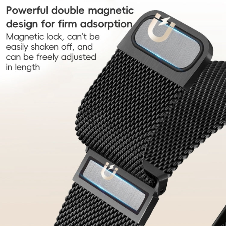 For Apple Watch Series 3 42mm ZGA Milanese Magnetic Metal Watch Band(Black) - Watch Bands by ZGA | Online Shopping UK | buy2fix