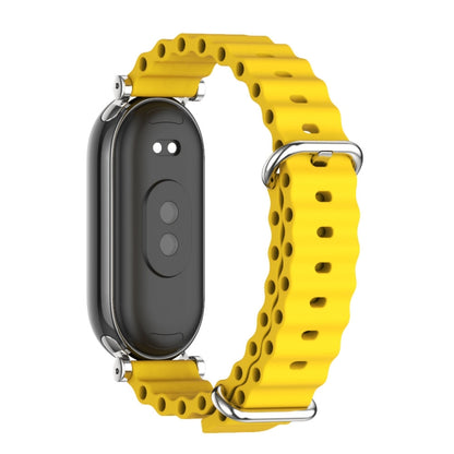 For Xiaomi Mi Band 8 / 9 / 9 NFC Mijobs GT4 Marine Silicone Breathable Watch Band(Yellow Silver) - Watch Bands by MIJOBS | Online Shopping UK | buy2fix