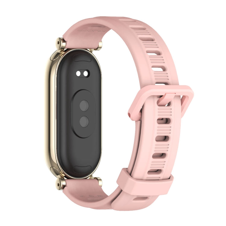 For Xiaomi Mi Band 8 / 9 / 9 NFC Mijobs GT4 Flat Hole Silicone Watch Band(Pink Light Gold) - Watch Bands by MIJOBS | Online Shopping UK | buy2fix