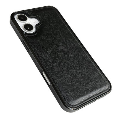 For iPhone 16 Plus Cowhide Texture Back Cover Phone Case(Black) - iPhone 16 Plus Cases by buy2fix | Online Shopping UK | buy2fix