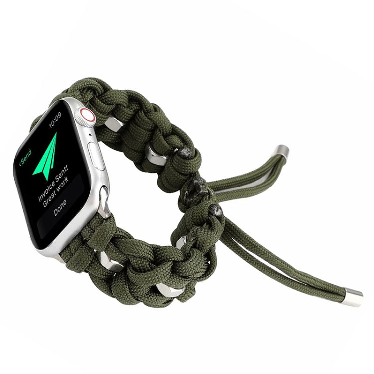 For Apple Watch Ultra 49mm Screw Nut Braided Paracord Watch Band(Green) - Watch Bands by buy2fix | Online Shopping UK | buy2fix