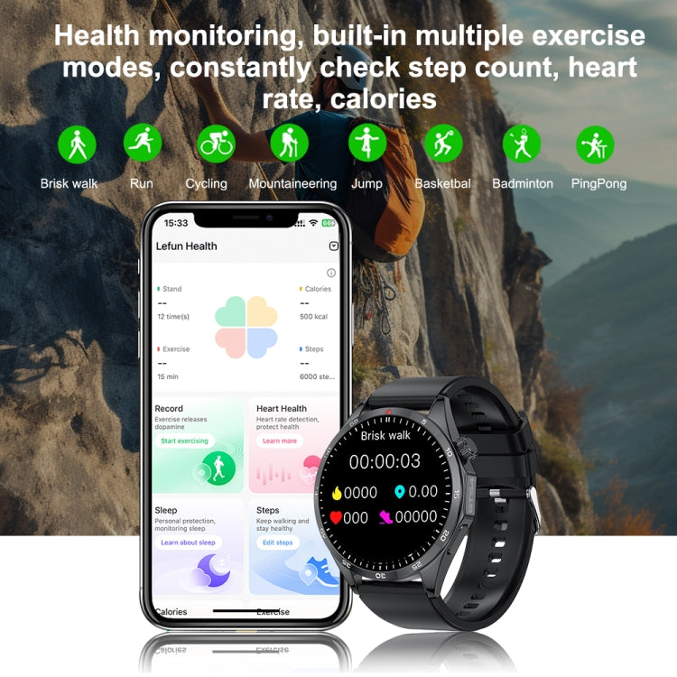 LEMFO GTS4/LT09 1.5 inch IP67 Fitness Wellness Smart Watch Support Bluetooth Call / Sleep / Blood Oxygen / Heart Rate Health Monitor, Silicone Strap(Balck) - Smart Watches by LEMFO | Online Shopping UK | buy2fix