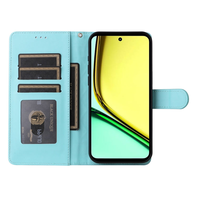 For Realme C67 4G Diamond Lattice Leather Flip Phone Case(Mint Green) - C67 Cases by buy2fix | Online Shopping UK | buy2fix