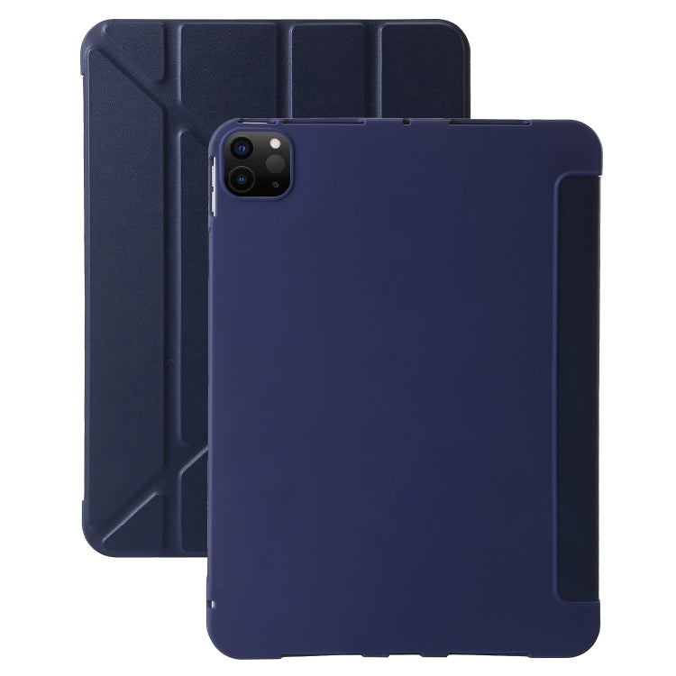 For iPad Pro 13 2024 TPU Deformation Flip Leather Tablet Case with Holder(Dark Blue) - iPad Pro 13 2024 Cases by buy2fix | Online Shopping UK | buy2fix