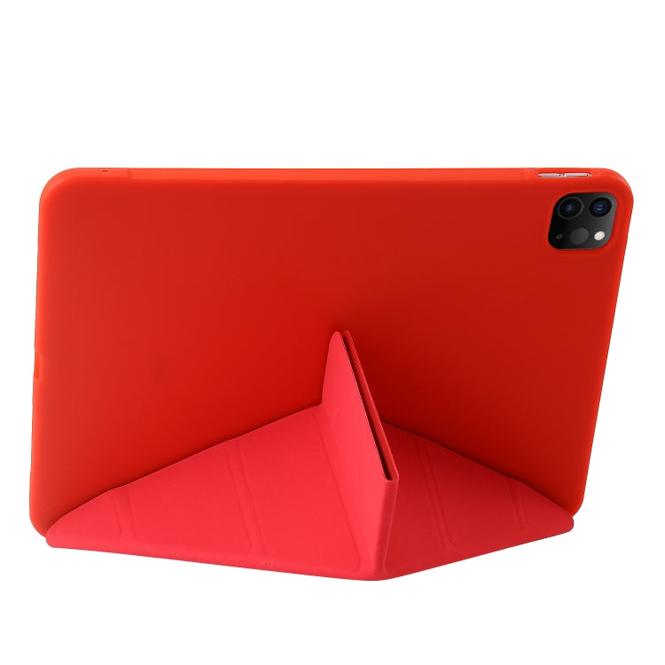 For iPad Pro 13 2024 TPU Deformation Flip Leather Tablet Case with Holder(Red) - iPad Pro 13 2024 Cases by buy2fix | Online Shopping UK | buy2fix