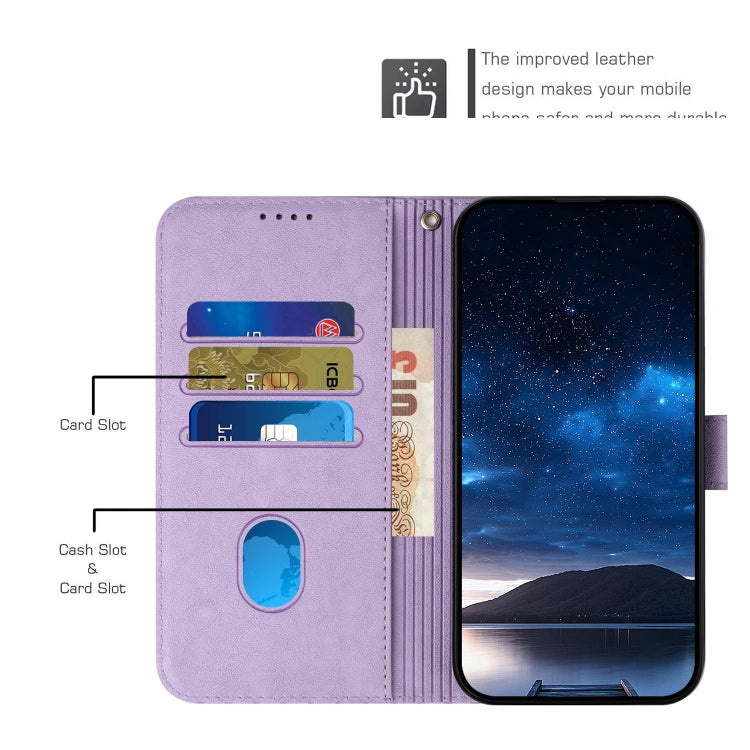 For Samsung Galaxy S22 Ultra 5G Woven Embossed RFID Blocking Leather Phone Case(Purple) - Galaxy S22 Ultra 5G Cases by buy2fix | Online Shopping UK | buy2fix