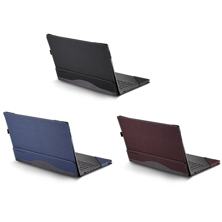 For HP Pavilion X360 Laptop 14t-ek / 14-ek Leather Laptop Shockproof Protective Case(Dark Blue) - Screen & Keyboard Cover by buy2fix | Online Shopping UK | buy2fix