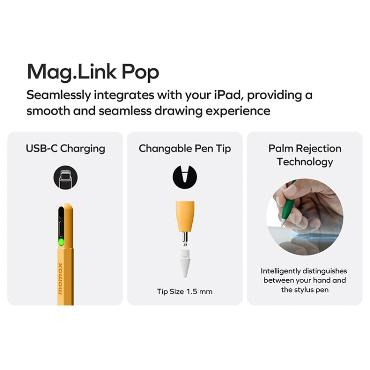 MOMAX TP10 Mag Link Pop Rainbow Touch Pen Capacitive Pen(Black) - Stylus Pen by MOMAX | Online Shopping UK | buy2fix