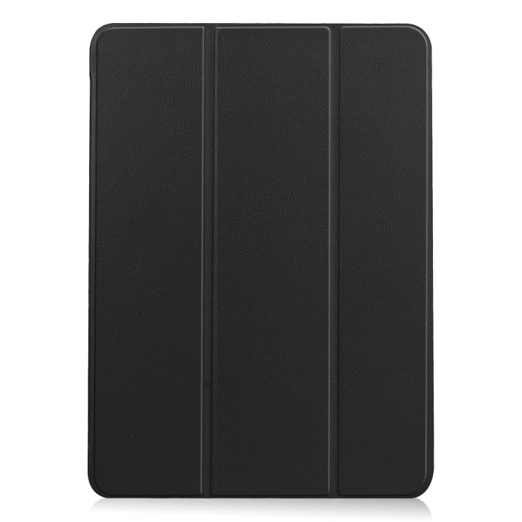 For iPad Air 13 2024 Custer Pure Color 3-Fold Holder Smart Leather Tablet Case(Black) - iPad Air 13 2024 Cases by buy2fix | Online Shopping UK | buy2fix