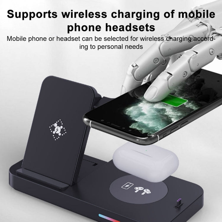 For Samsung Watch Series 3 in 1 15W Fold Wireless Charger Stand(Black) - Multifunction Charger by buy2fix | Online Shopping UK | buy2fix