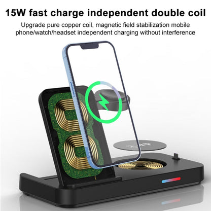 For Huawei Watch Series 3 in 1 15W Fold Wireless Charger Stand(White) - Multifunction Charger by buy2fix | Online Shopping UK | buy2fix