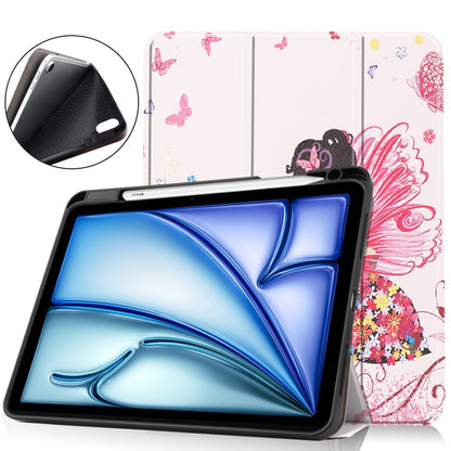 For iPad Air 11 2024 Custer Painted 3-Fold Holder Smart Leather Tablet Case(Elf Girl) - iPad Air 11 2024 Cases by buy2fix | Online Shopping UK | buy2fix