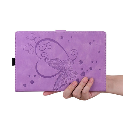 For iPad Pro 11 2024 Love Butterfly Embossed Leather Tablet Case(Purple) - iPad Pro 11 2024 Cases by buy2fix | Online Shopping UK | buy2fix