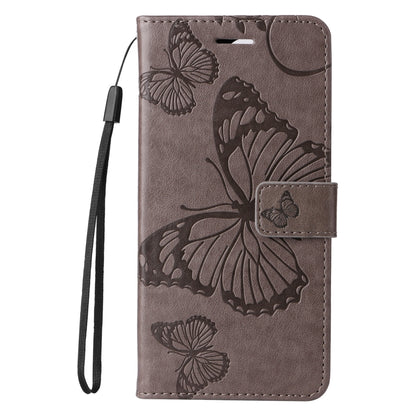 For iPhone 16 Pro Max 3D Butterfly Embossed Pattern Flip Leather Phone Case(Grey) - iPhone 16 Pro Cases by buy2fix | Online Shopping UK | buy2fix