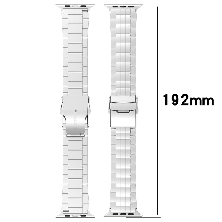 For Apple Watch Series 4 40mm Armor 5-bead Titanium Watch Band(Silver) - Watch Bands by buy2fix | Online Shopping UK | buy2fix