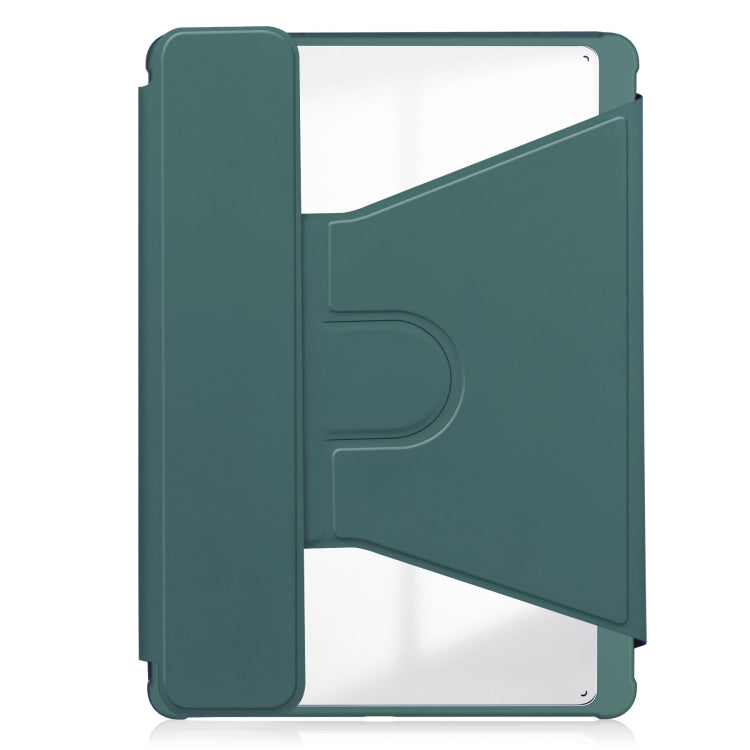 For iPad Air 13 2024 Transparent Rotation Smart Leather Tablet Case(Dark Green) - iPad Air 13 2024 Cases by buy2fix | Online Shopping UK | buy2fix