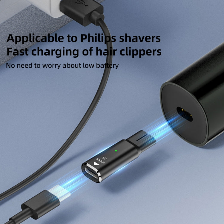 Shaver / Clipper Charging Adapter for Philips, Interface:Type-C to 5V Single Slot(Black) - Accessories by buy2fix | Online Shopping UK | buy2fix
