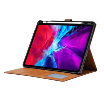 For iPad Pro 13 2024 Calf Texture Double Fold Clasp Horizontal Flip Leather Smart Tablet Case(Brown) - iPad Pro 13 2024 Cases by buy2fix | Online Shopping UK | buy2fix