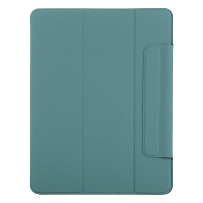 For iPad Air 13 2024 Double-sided Clip Fixed Buckle Magnetic PU Leather Smart Tablet Case(Green) - iPad Air 13 2024 Cases by buy2fix | Online Shopping UK | buy2fix