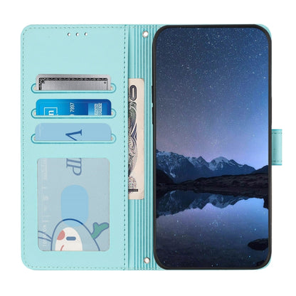 For OnePlus Nord 4 5G Cat Rat Embossed Pattern RFID Leather Phone Case with Lanyard(Mint Green) - OnePlus Cases by buy2fix | Online Shopping UK | buy2fix