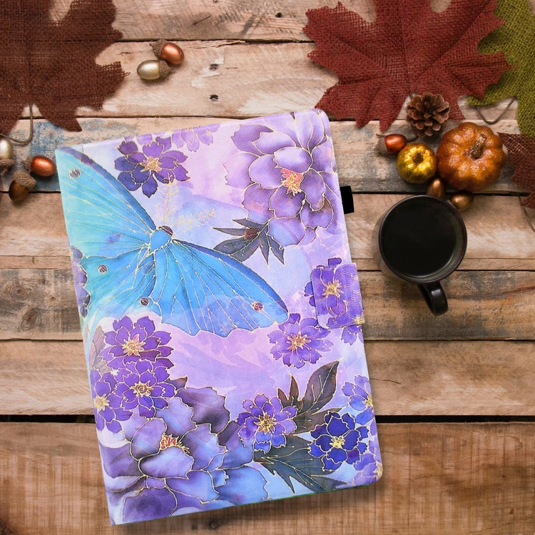 For iPad Pro 11 2024 Colored Drawing Smart Leather Tablet Case(Peony Butterfly) - iPad Pro 11 2024 Cases by buy2fix | Online Shopping UK | buy2fix