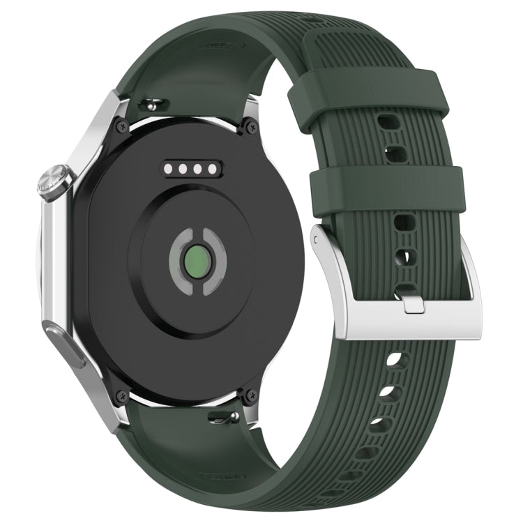 For OPPO Watch X / OnePlus Watch 2 Vertical Texture Silicone Watch Band(Dark Green) - Watch Bands by buy2fix | Online Shopping UK | buy2fix