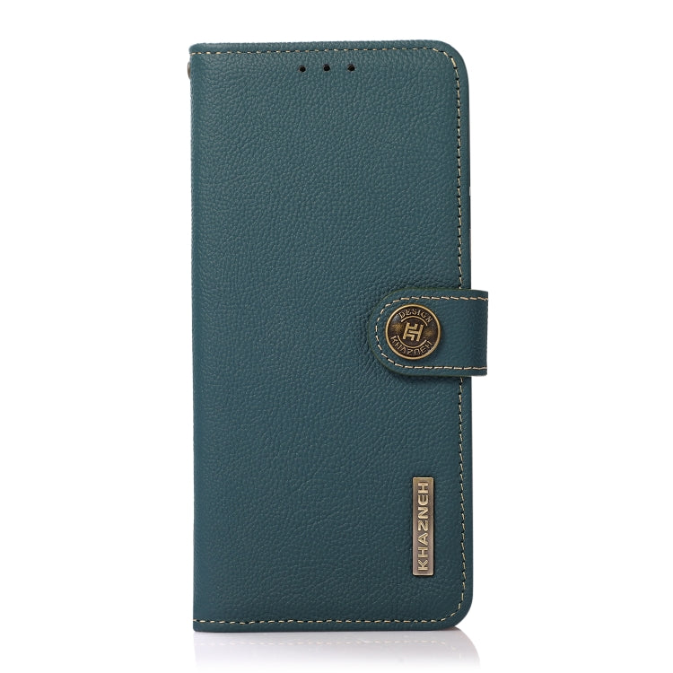 For iPhone 16 KHAZNEH Custer Genuine Leather RFID Phone Case(Green) - iPhone 16 Cases by buy2fix | Online Shopping UK | buy2fix