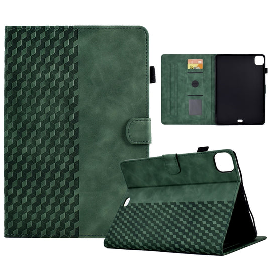 For iPad Pro 11 2024 Rhombus Embossed Leather Tablet Case(Green) - iPad Pro 11 2024 Cases by buy2fix | Online Shopping UK | buy2fix