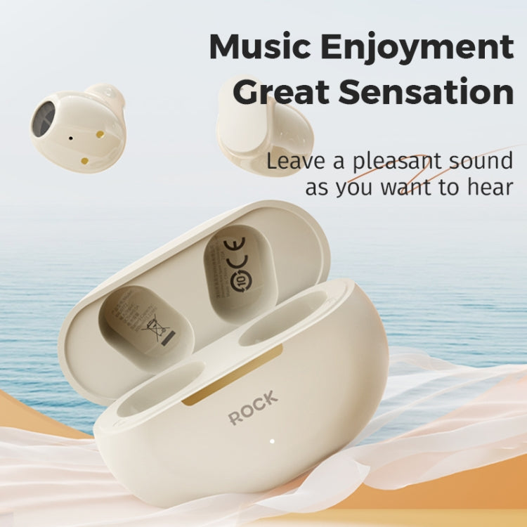 ROCK EB900 Bluetooth 5.3 TWS Bluetooth Earphones(Beige) - TWS Earphone by ROCK | Online Shopping UK | buy2fix