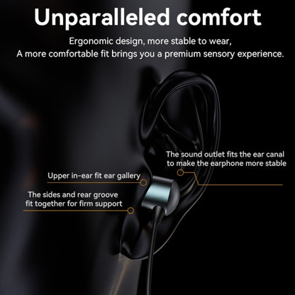 Yesido YH43 Type-C / USB-C Interface In-Ear Wired Earphone, Length:1.2m(Black) - Type-C Earphone by Yesido | Online Shopping UK | buy2fix
