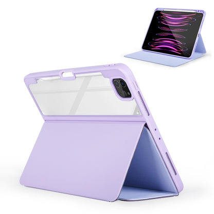 For iPad Air 13 2024 / Pro 12.9 2022 2-Fold Clear Acrylic Leather Tablet Case(Ice Blue) - iPad Pro 12.9 (2022/2021) Cases by buy2fix | Online Shopping UK | buy2fix