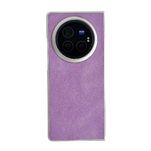 For vivo X Fold3 Pro Skin Feel Leather Texture Pearlescent Paint Shockproof Phone Case(Purple) - vivo Cases by buy2fix | Online Shopping UK | buy2fix