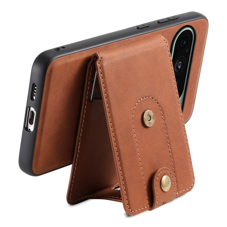 For Google Pixel 9 Denior D14 NK Retro Pattern MagSafe Magnetic Card Holder Leather Phone Case(Brown) - Google Cases by Denior | Online Shopping UK | buy2fix