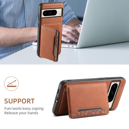 For Google Pixel 8 Pro Denior D13 Retro Texture Leather MagSafe Card Bag Phone Case(Brown) - Google Cases by Denior | Online Shopping UK | buy2fix