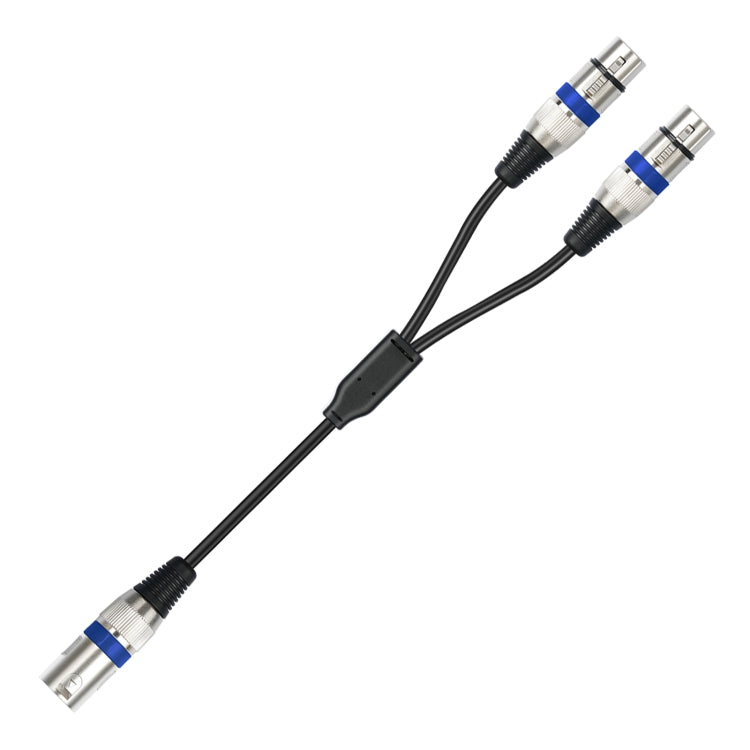 2055YMFF-05 XLR 3pin Male to Dual Female Audio Cable, Length: 50cm(Black+Blue) - Microphone Audio Cable & Connector by buy2fix | Online Shopping UK | buy2fix