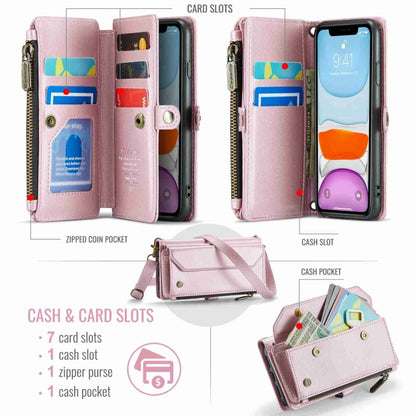 For iPhone 11 CaseMe C36 Card Slots Zipper Wallet RFID Anti-theft Leather Phone Case(Pink) - iPhone 11 Cases by CaseMe | Online Shopping UK | buy2fix