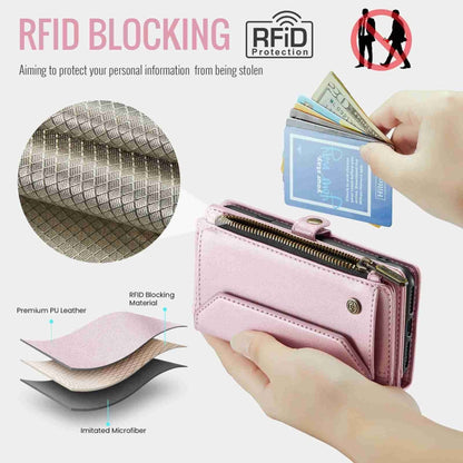 For iPhone 11 Pro CaseMe C36 Card Slots Zipper Wallet RFID Anti-theft Leather Phone Case(Pink) - iPhone 11 Pro Cases by CaseMe | Online Shopping UK | buy2fix